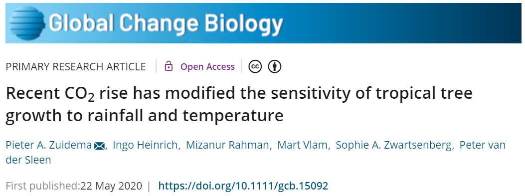 GCB丨近年来的二氧化碳浓度上升改变了热带树木生长对降雨和温度的敏感性(图2)