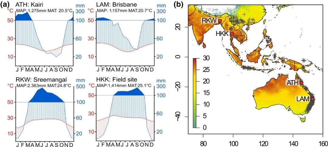 GCB丨近年来的二氧化碳浓度上升改变了热带树木生长对降雨和温度的敏感性(图4)