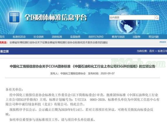 中国石油和化工行业上市公司ESG评价指南(图1)